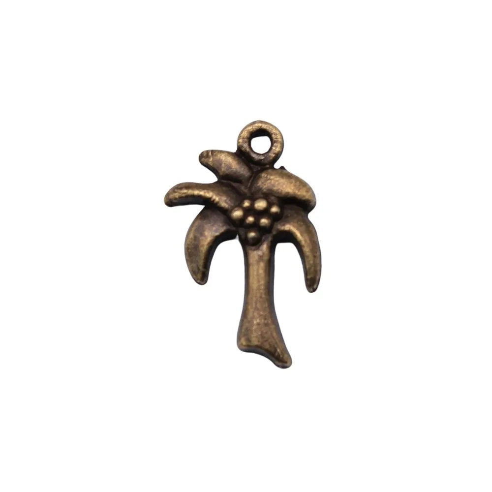 13x20mm 1g Multicolor Zinc Alloy Coconut Tree Charm Pendant for Necklace Bracelet Jewelry Making