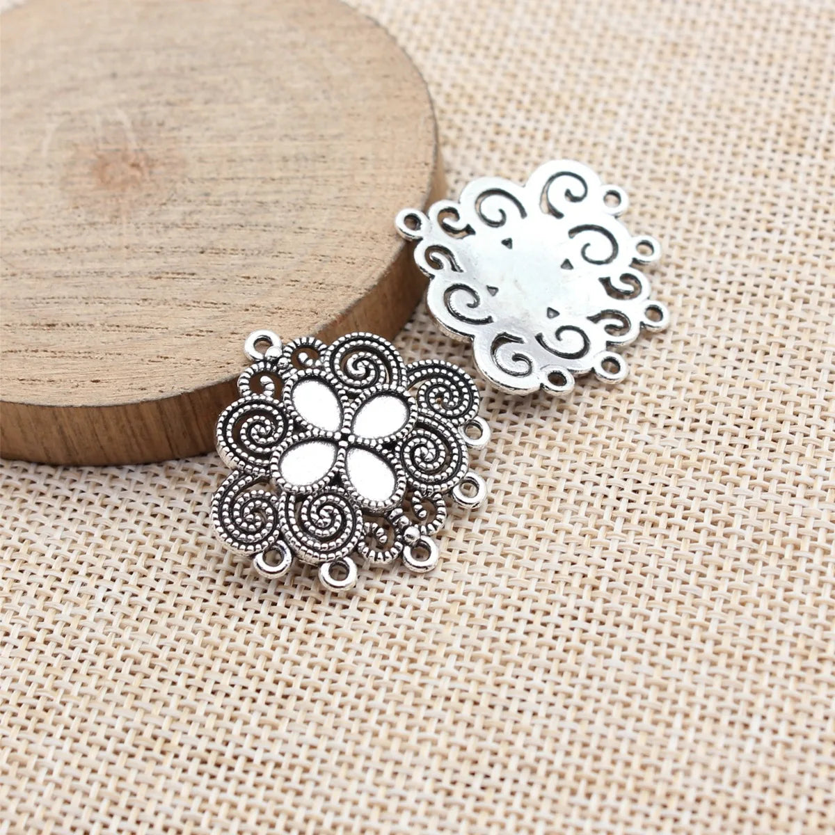 30x29.5mm 4.1g Multicolor Zinc Alloy Earring Connector Charm Jewelry Findings for DIY Earrings Making