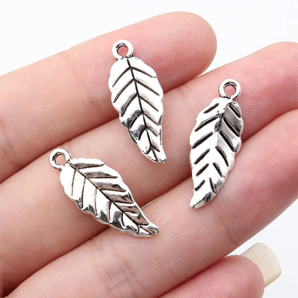 25x10mm 0.88g Multicolor Zinc Alloy Leaf Charm Pendant for DIY Earrings Necklace Jewelry Making