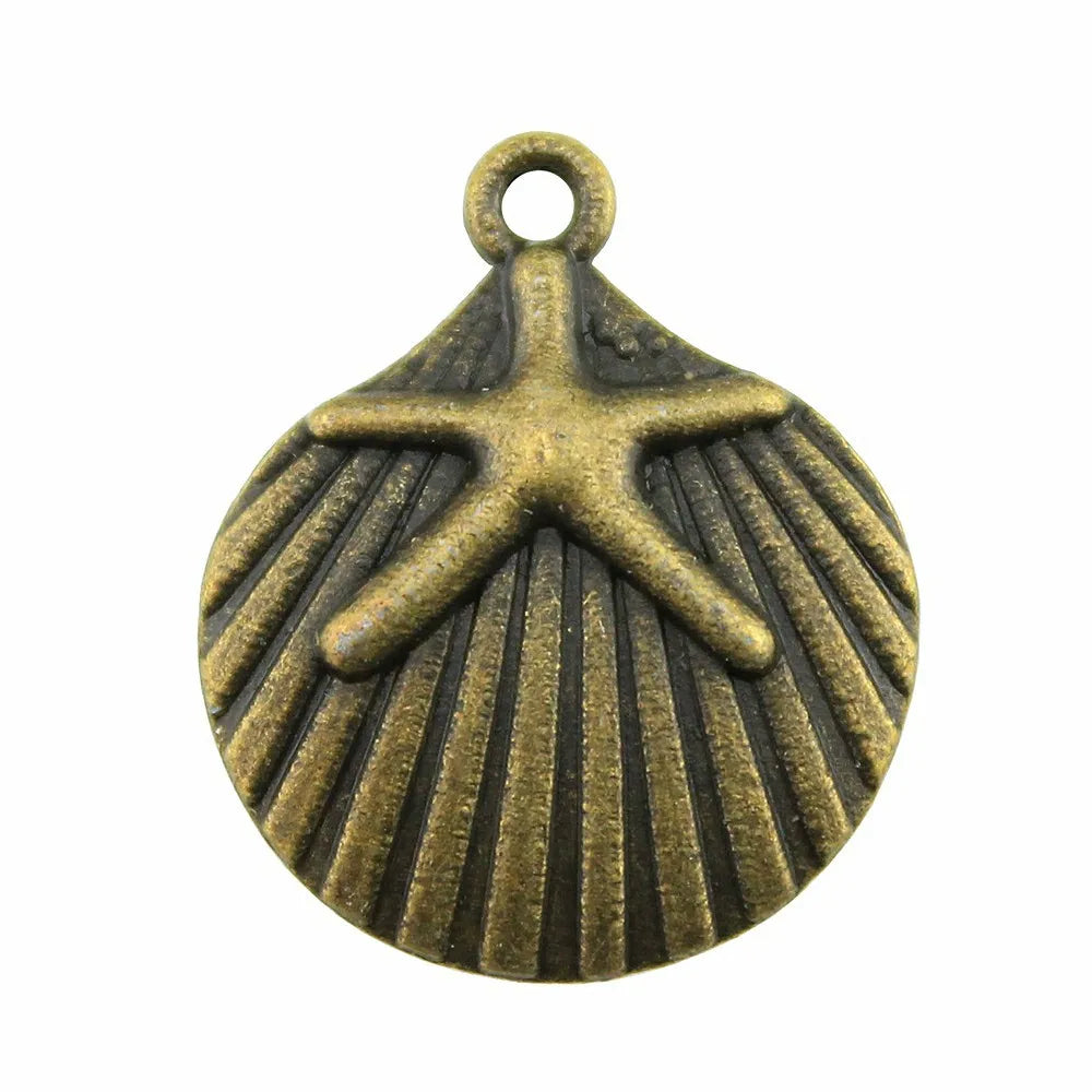 22x18mm 2g Multicolor Zinc Alloy Starfish Shell Charm Pendant for DIY Necklace Bracelet Making