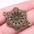 40x28mm 3.5g Multicolor Zinc Alloy Flower Connector Charm for DIY Earrings Bracelet Jewelry Making