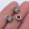 7x7mm 0.8g Antique Silver Zinc Alloy Pendant Bails Connector Charms for DIY Necklace Bracelet Making