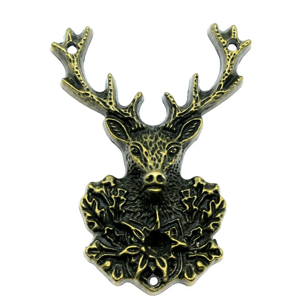 51x38mm 9.5g Multicolor Zinc Alloy Deer Head Antler Charm Pendant for DIY Jewelry Making