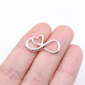 12x22mm 0.8g Antique Silver Zinc Alloy Infinity Heart Connector Charm for DIY Bracelet Jewelry Making
