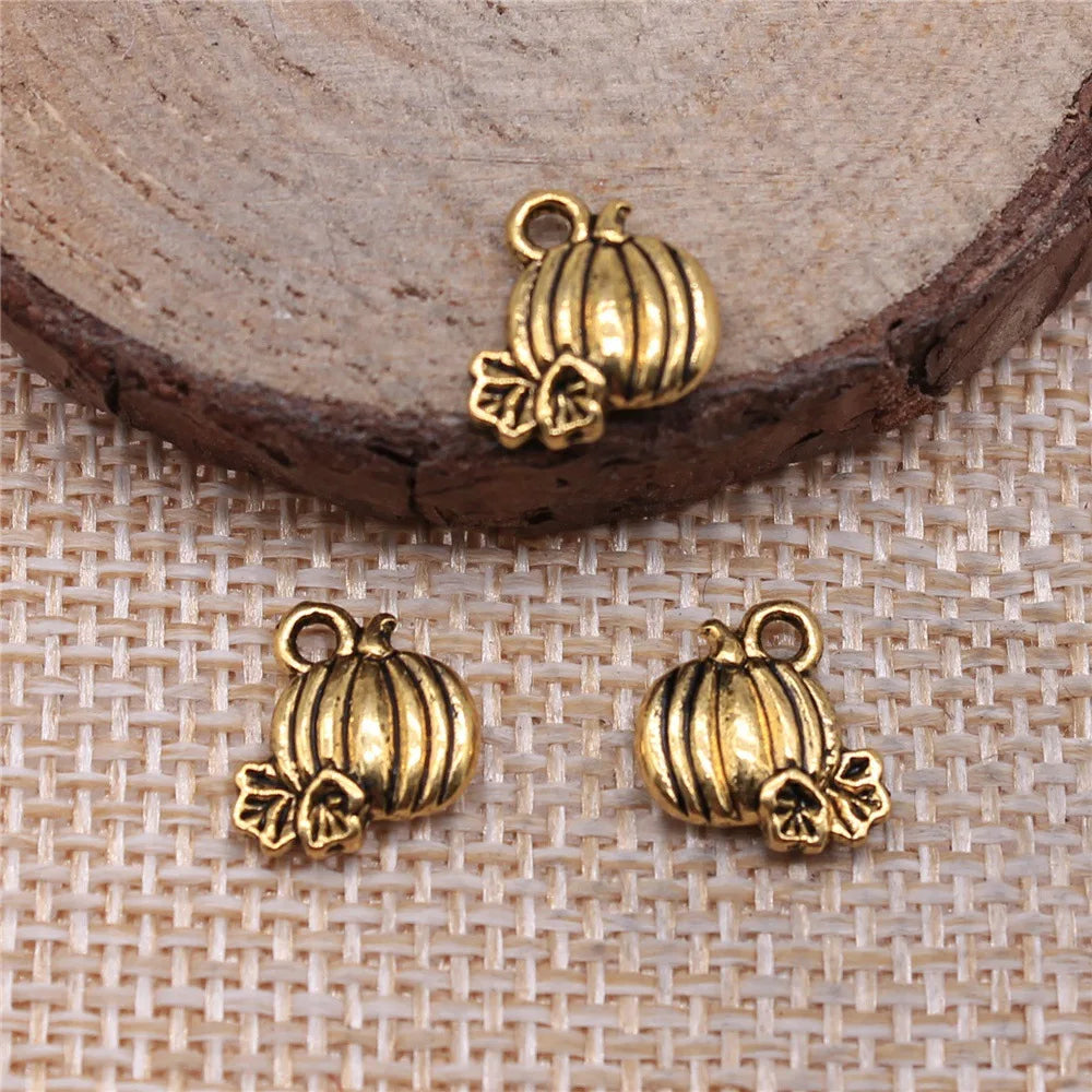 10x10mm 0.8g Multicolor Zinc Alloy Halloween Pumpkin Charm Pendant for DIY Bracelet Necklace Making