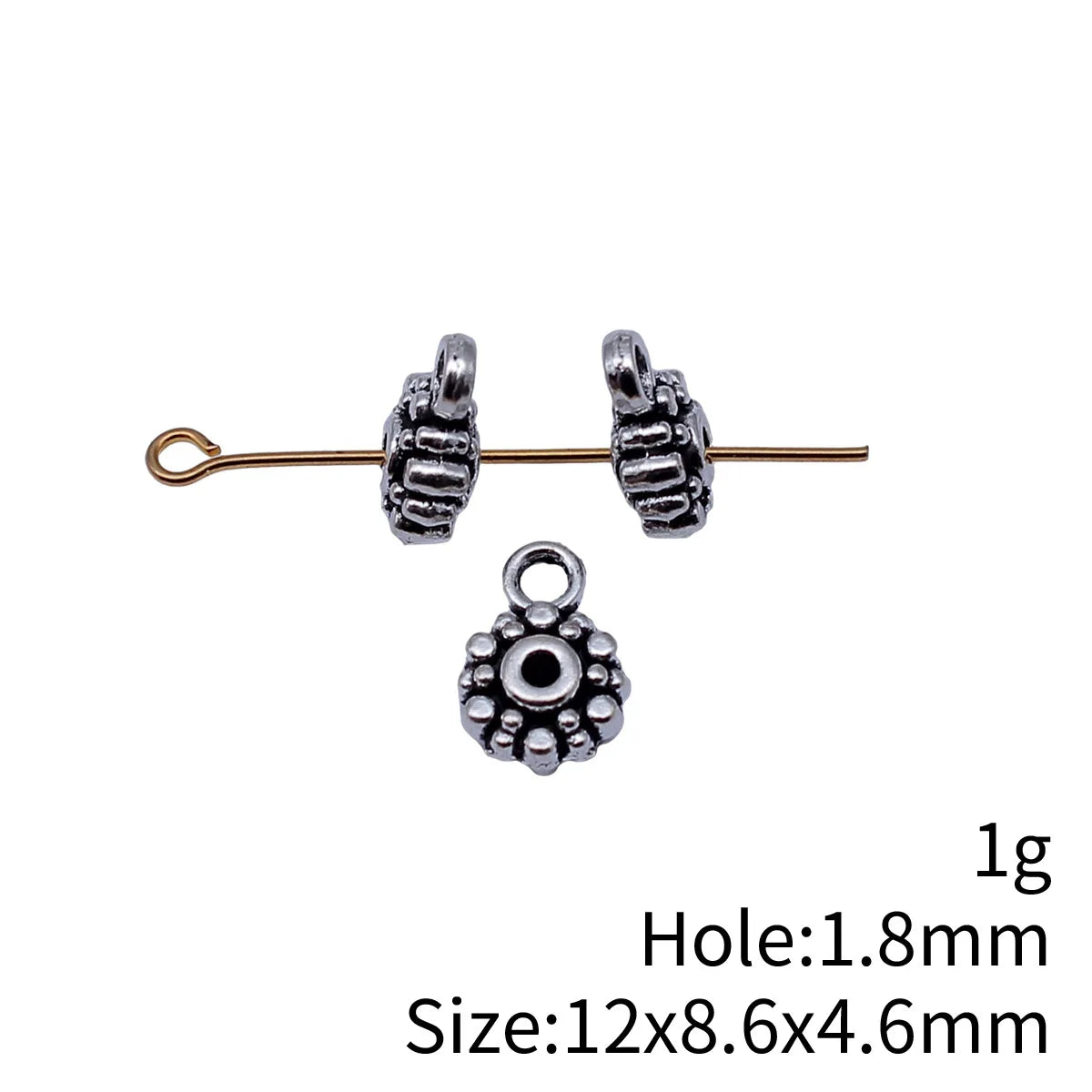 12x8.6x4.6mm 1g Antique Silver Zinc Alloy Three-Way Bail Pendant Connector for DIY Jewelry Making