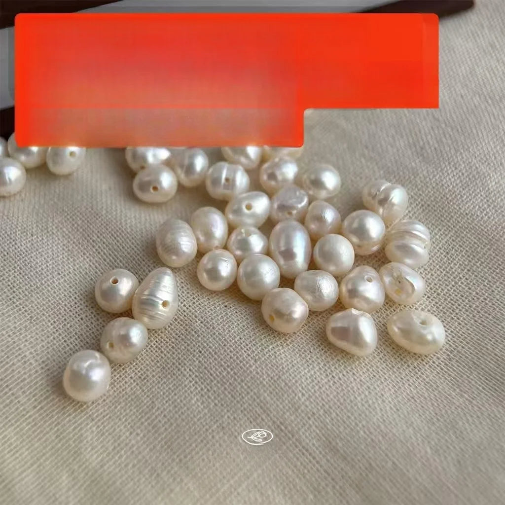 Handmade Freshwater Pearl Geometric Drop Earrings Light Luxury Fashion Jewelry
