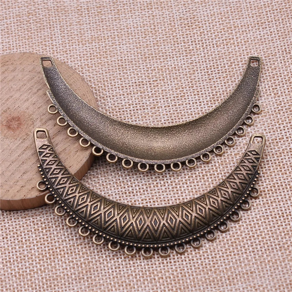 86x50mm 11g Multicolor Zinc Alloy Large Ornate Necklace Connector Charm for DIY Jewelry Making