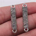 6x32mm 2.6g Antique Silver Zinc Alloy Faux Rope Long Bar Connector Charm for Bracelet Necklace Making