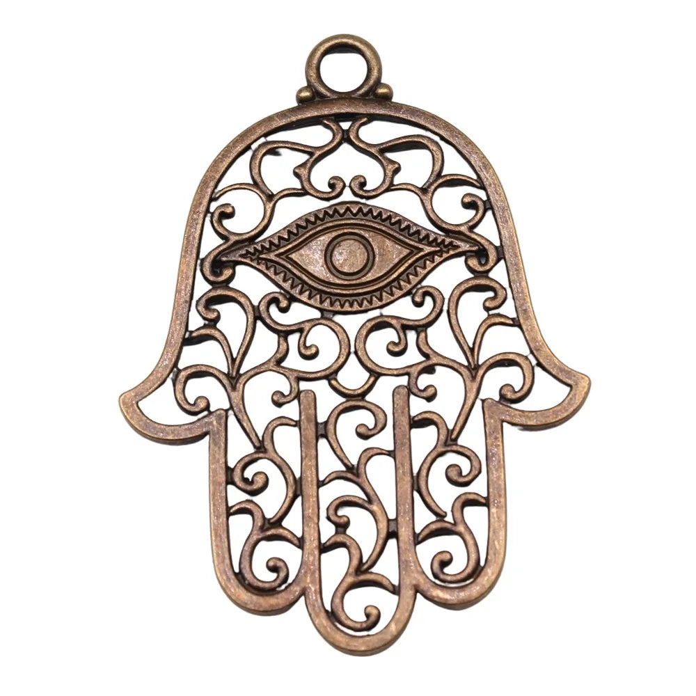 59x43mm 9.5g Multicolor Zinc Alloy Eye Hand Charm Pendant for DIY Necklace Bracelet Jewelry Making