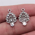 12x19mm 0.8g Antique Silver Zinc Alloy Peacock Charm Pendant for DIY Necklace Bracelet Jewelry Making