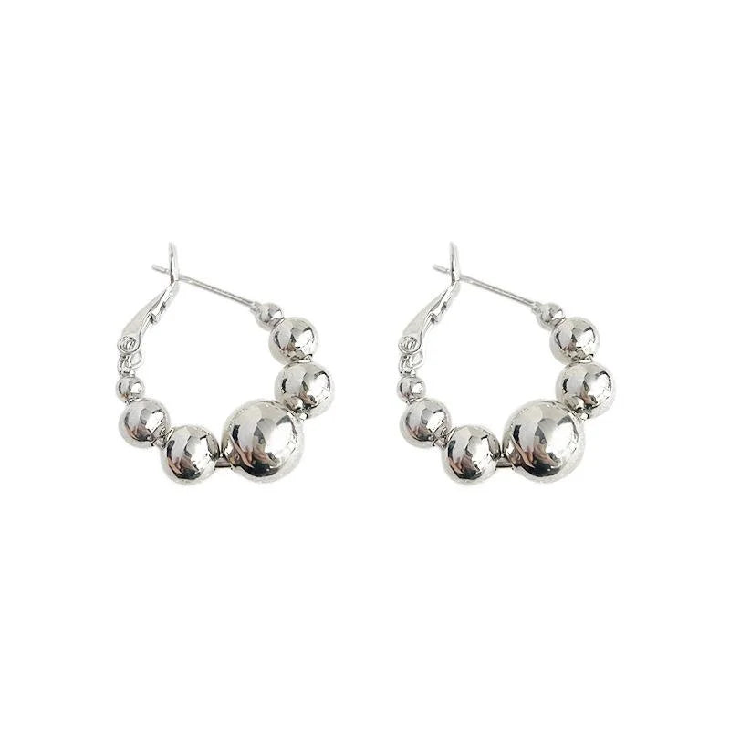 Designer 14K Plated Copper Geometric Hoop Earrings, High-End Fashion Jewelry