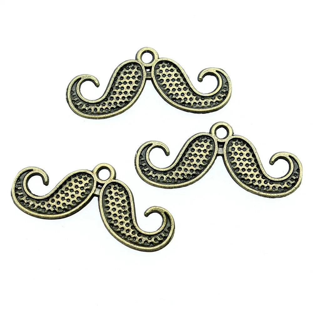 30x13mm 1.1g Multicolor Zinc Alloy Mustache Charm Pendant for DIY Bracelet Necklace Jewelry Making