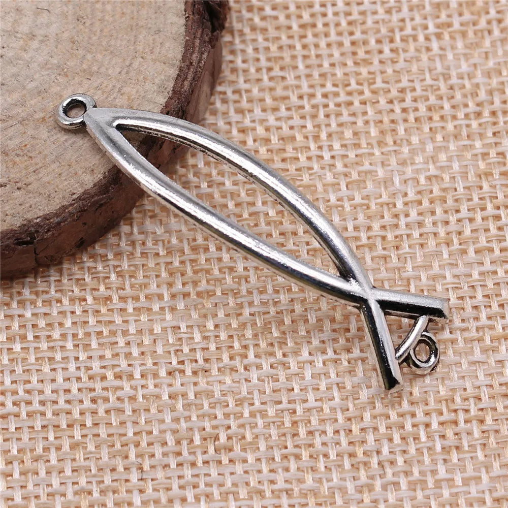 48x10mm 2g Multicolor Zinc Alloy Fish Connector Charm for DIY Bracelet Necklace Making