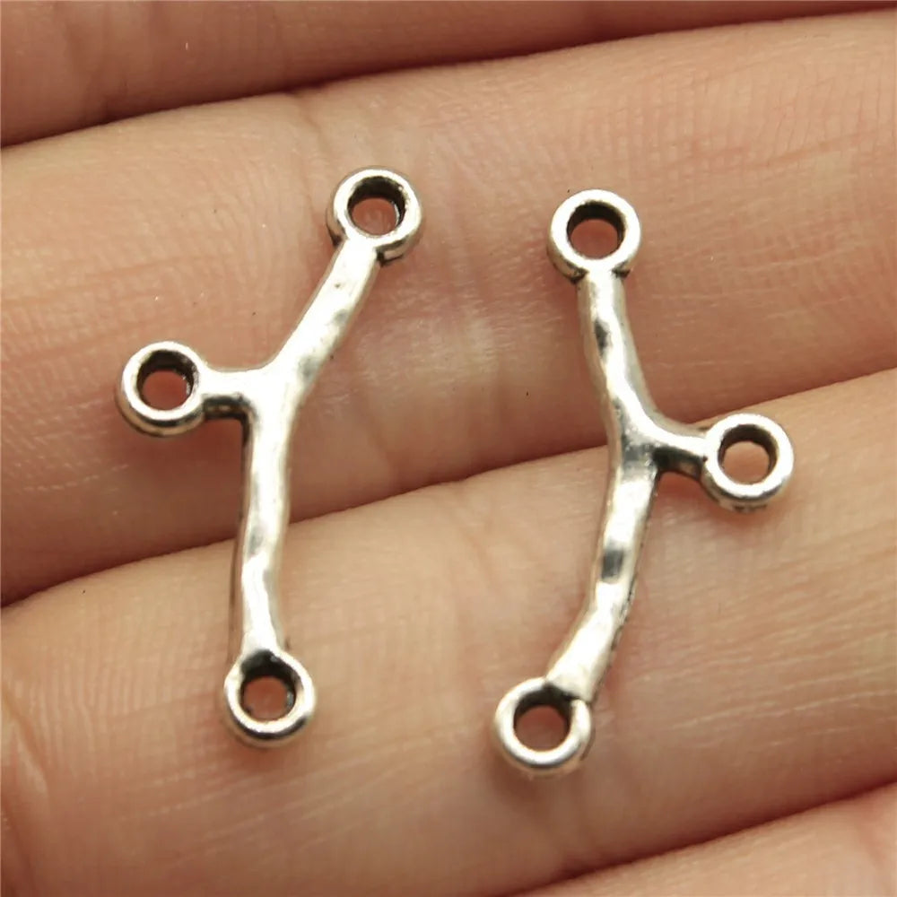 24x10mm 0.7g Antique Silver Zinc Alloy Tree Branch Connector Charm for DIY Jewelry Accessories