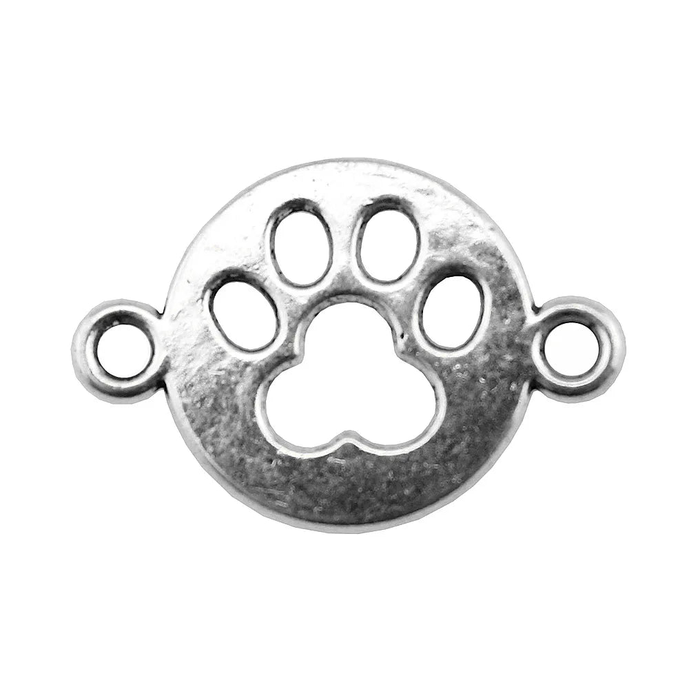 24x16mm 1.5g Multicolor Zinc Alloy Dog Paw connector charm for bracelet necklace DIY jewelry making