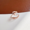 Elegant Pearl Double Hoop Ear Cuff Alloy Metal Lines Stud & Clip On No Piercing Women's Earrings