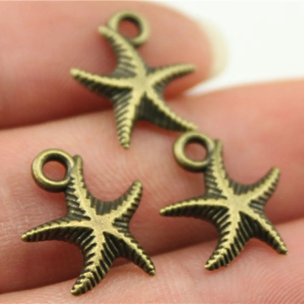16x14mm 1g Zinc Alloy Starfish Charm Pendant for DIY Ocean Theme Necklace Bracelet Making