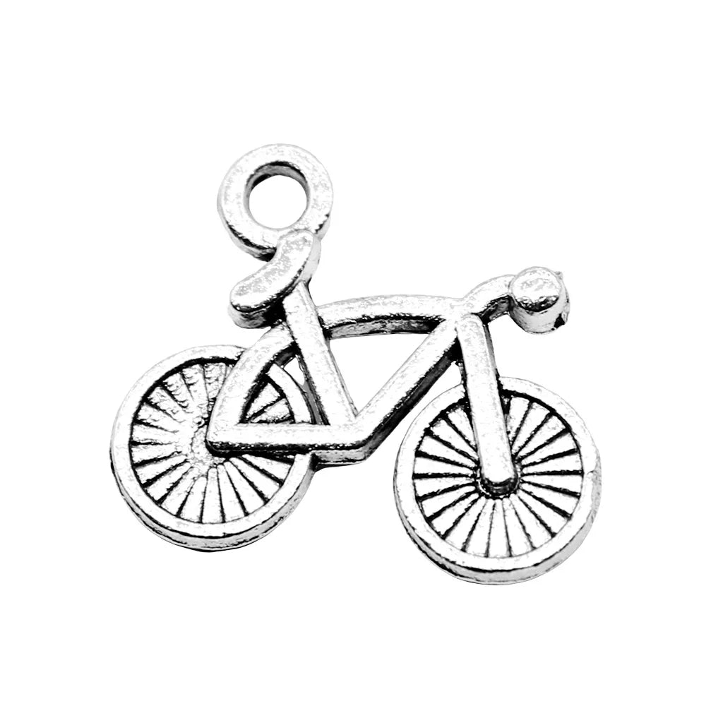 15x13mm 0.8g Antique Silver Zinc Alloy Bicycle Charm Pendant for DIY Bracelet Necklace Jewelry Making