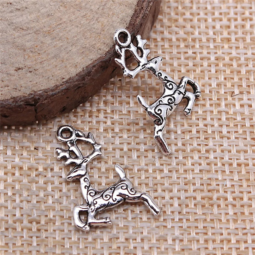 14x20mm 0.8g Multicolor Zinc Alloy Christmas Reindeer Charm Pendant for DIY Bracelet Necklace Making