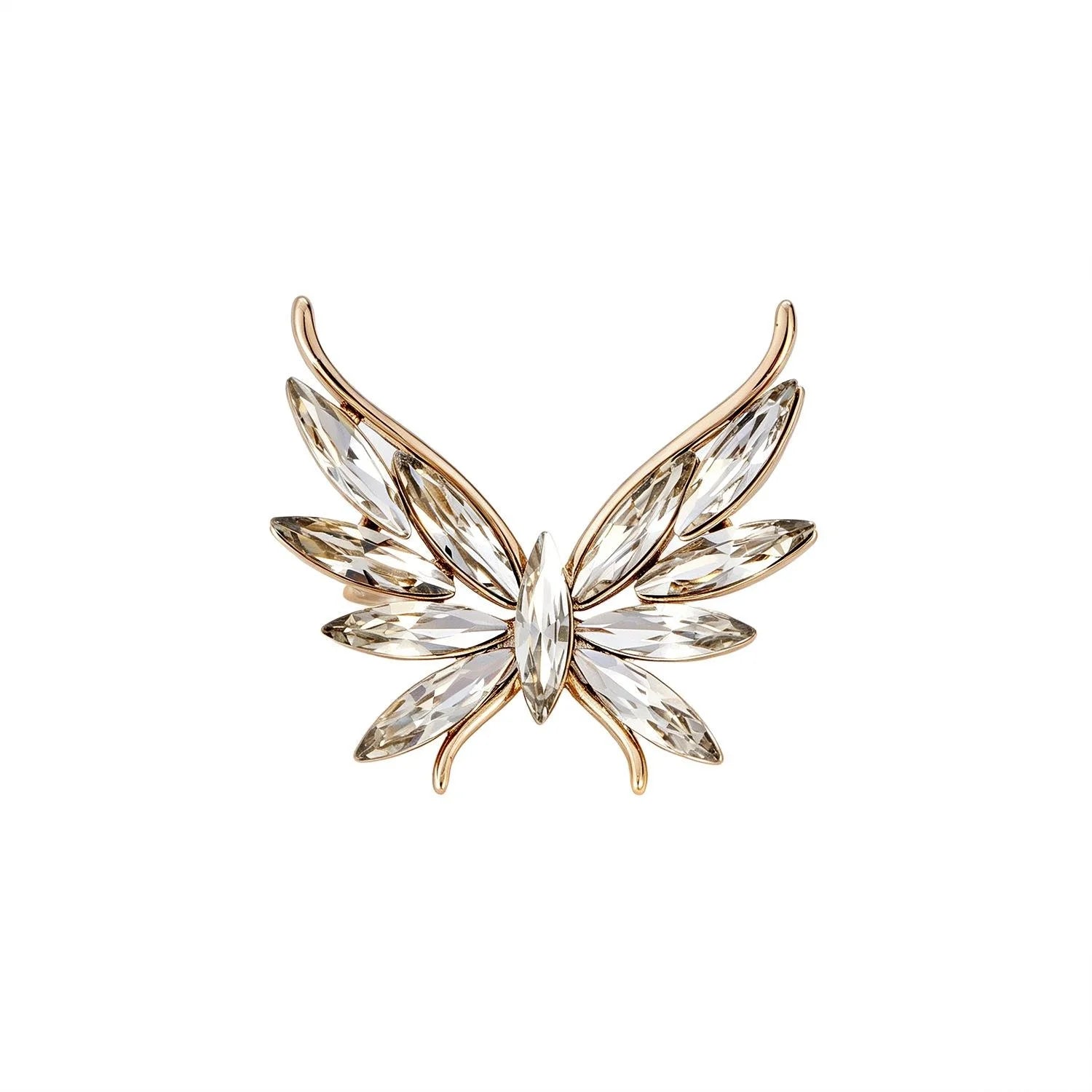 Luxury Dragonfly And Butterfly Brooch With Rhinestone Alloy Wings, Elegant Lapel Pin Corsage Gift