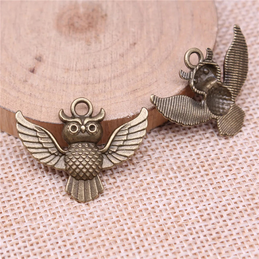 30x24mm 2.2g Multicolor Zinc Alloy Owl Cat Charm Pendant for DIY Necklace Bracelet Jewelry Making
