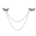 Vintage Rhinestone Dragon Collar Chain Brooch, Silver Alloy Animal Lapel Pin For Shirt Suit Accessory