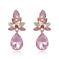 Elegant Alloy Rhinestone Geometric Waterdrop Earrings Luxury Crystal Dangle Studs For Wedding Party Gift