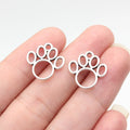 17x16mm 0.89g Multicolor Zinc Alloy Hollow Paw charm pendant for pet themed necklaces and bracelets