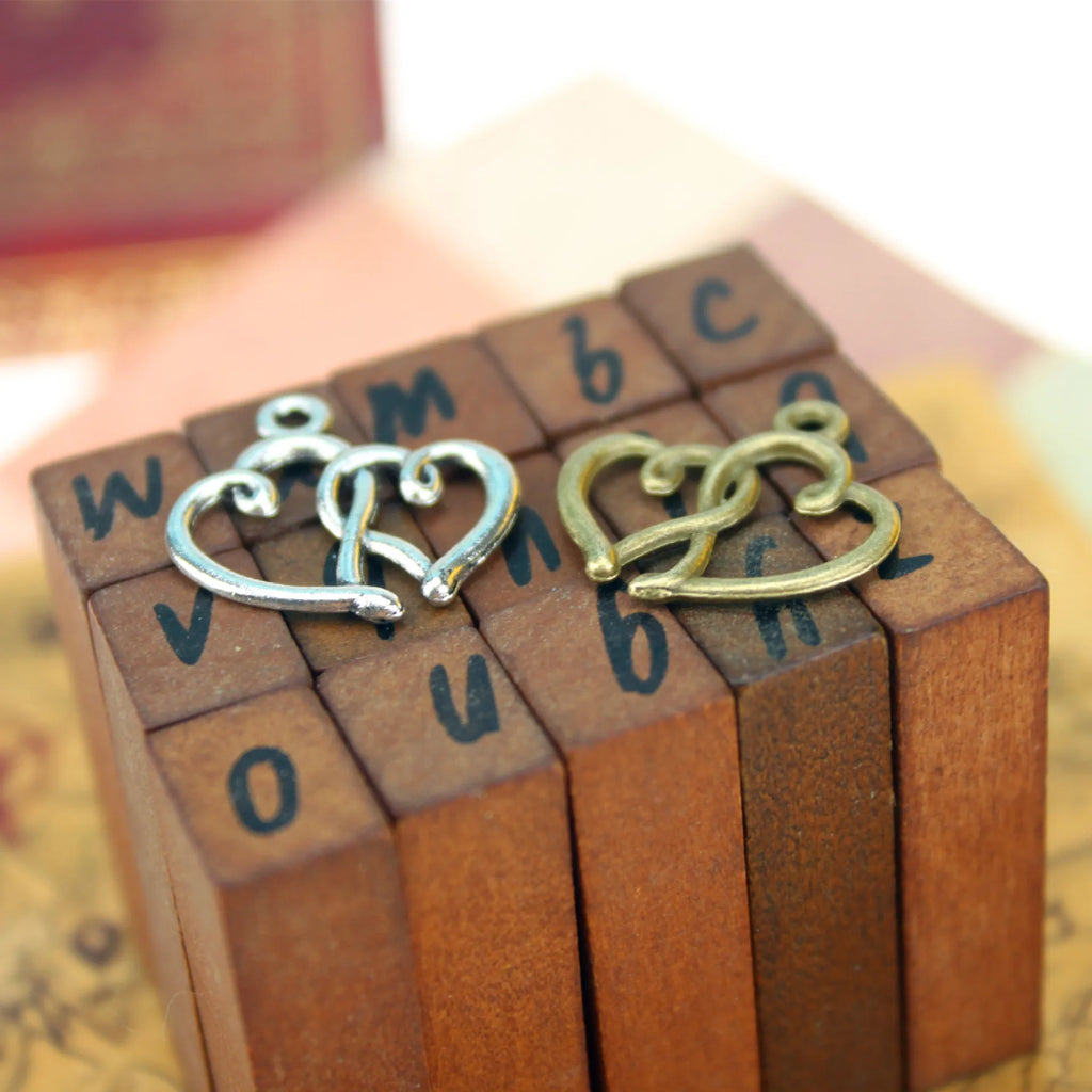19x16MM Zinc Alloy Double Heart Charm Pendant for DIY Necklace Bracelet Jewelry Making