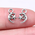 12x7mm 0.3g Antique Silver Zinc Alloy Star Moon Charm Pendant for DIY Necklace Bracelet Making
