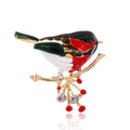 Elegant Enamel Alloy Bird On Branch Brooch With Blue Rhinestones, Women's Lapel Pin Corsage Gift