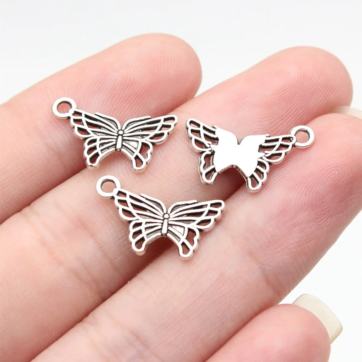 18x10mm 0.52g Multicolor Zinc Alloy Butterfly Charm Pendant for Earrings Bracelet DIY Jewelry