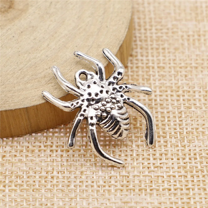 28x25mm 2.8g Multicolor Zinc Alloy Spider Charm Pendant for Vintage Style Necklace Bracelet Making