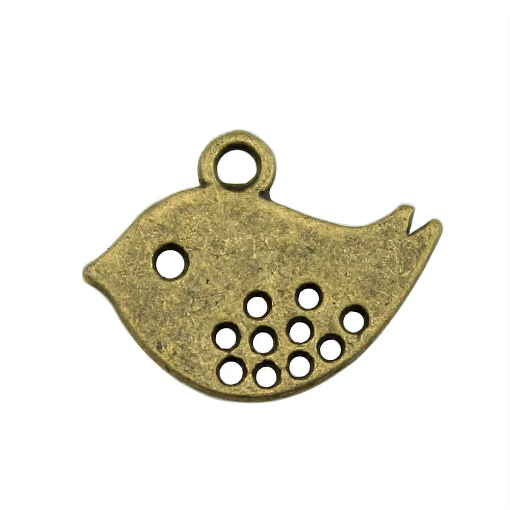 16x13mm 0.7g Multicolor Zinc Alloy Bird Charm Pendant for DIY Necklace Bracelet Jewelry Making