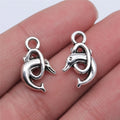 19x12mm 1.25g Antique Silver Zinc Alloy Dolphin Charm Pendant for DIY Ocean Theme Jewelry Making