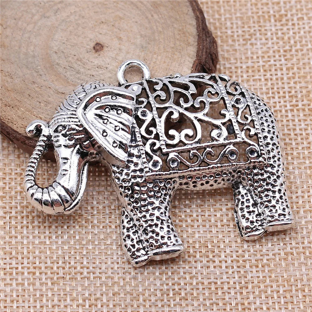 59x47mm 17.5g Multicolor Zinc Alloy Elephant Charm Pendant for DIY Necklace Bracelet Jewelry Making