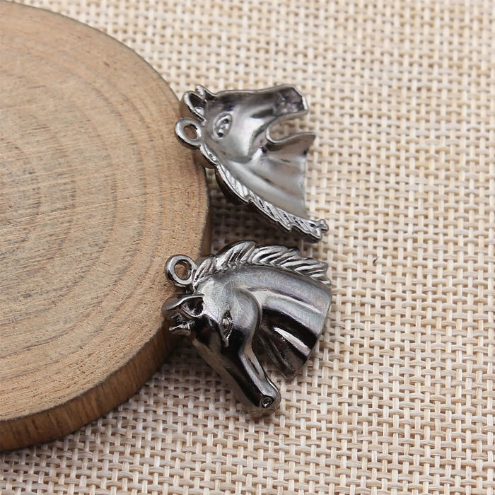 25x23mm 2.4g Multi Color Zinc Alloy Horse Head Charm Pendant for DIY Necklace Bracelet Making