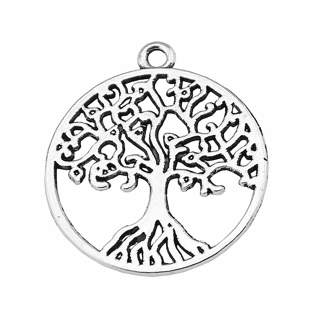 25x25mm 2.5g Multicolor Zinc Alloy Tree of Life charm pendant for DIY necklace bracelet making