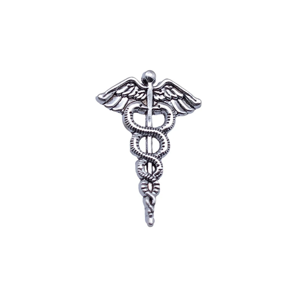 30x20mm 1.5g Antique Silver Zinc Alloy Medical Caduceus Charm Pendant for DIY Necklace Jewelry