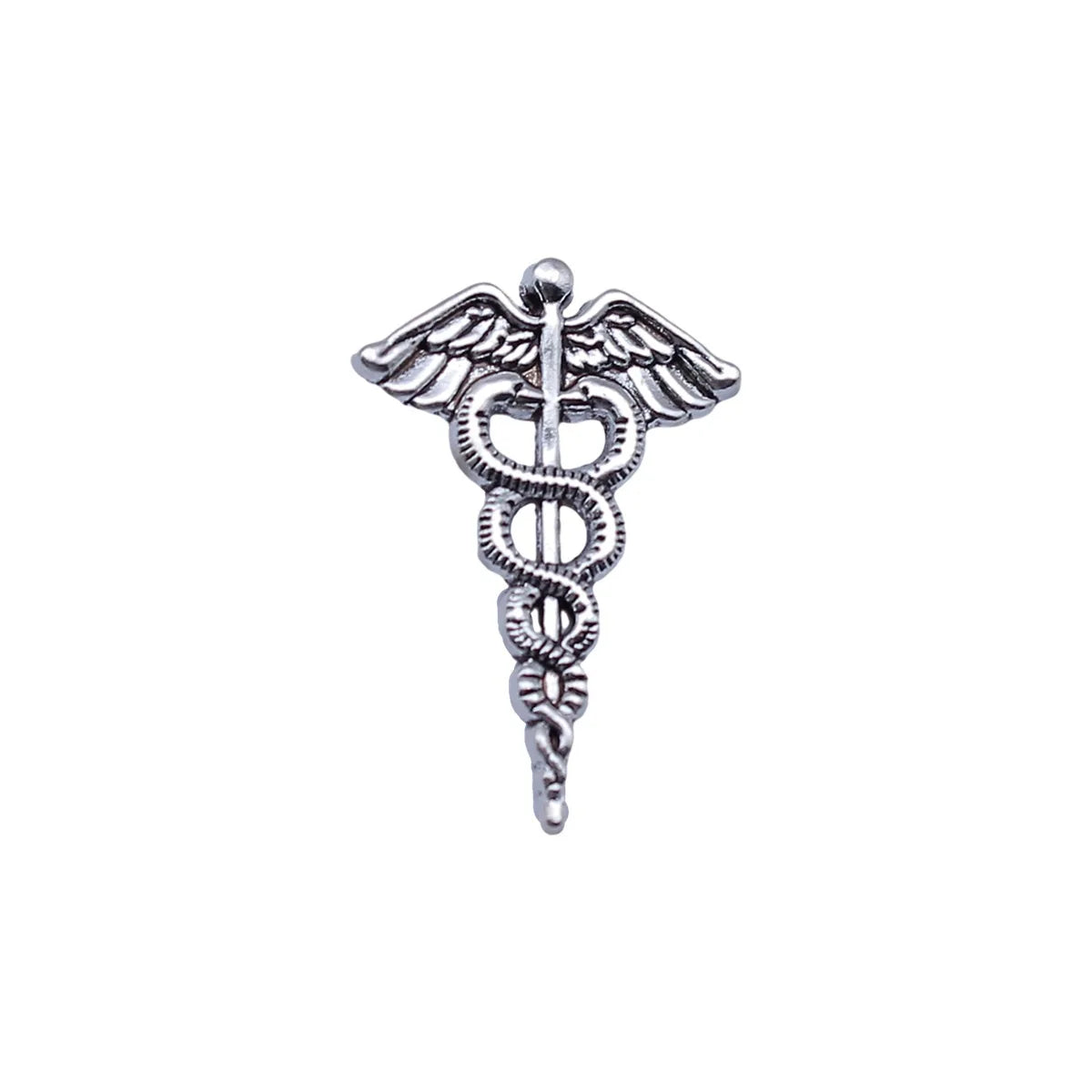 30x20mm 1.5g Antique Silver Zinc Alloy Medical Caduceus Charm Pendant for DIY Necklace Jewelry