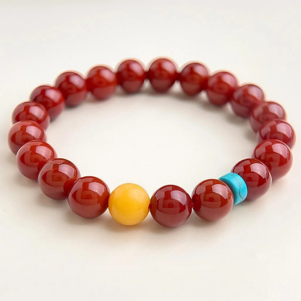 Vintage Ethnic Geometric Agate Natural Stone Beaded Bracelet For Women Handmade Jewelry