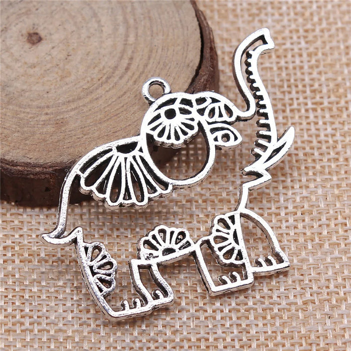 47x42mm 9g Antique Silver Zinc Alloy Elephant Charm Pendant for DIY Necklace Bracelet Making