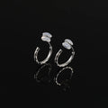 Minimalist Silver Alloy Small Hoop Silicone Pad Stud & Clip On No Piercing Korean Casual Earrings