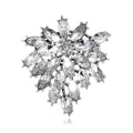 Luxury Firework Flower Rhinestone Brooch In Silver Alloy, Elegant Women's Lapel Pin Suit Accessory