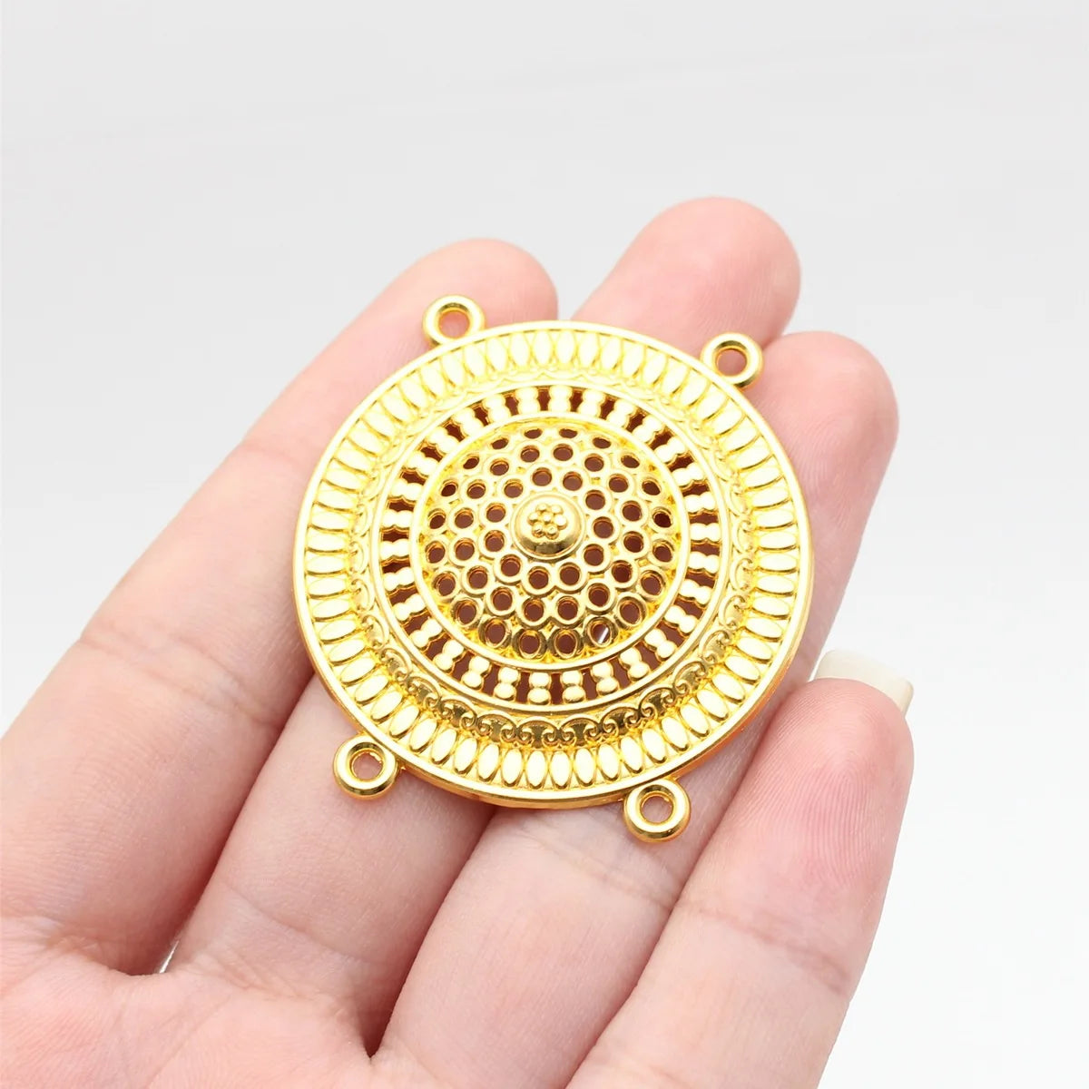42x40mm 6.6g Multicolor Zinc Alloy Four Hole Body Chain Connector Charm for Waist Chain Headpiece