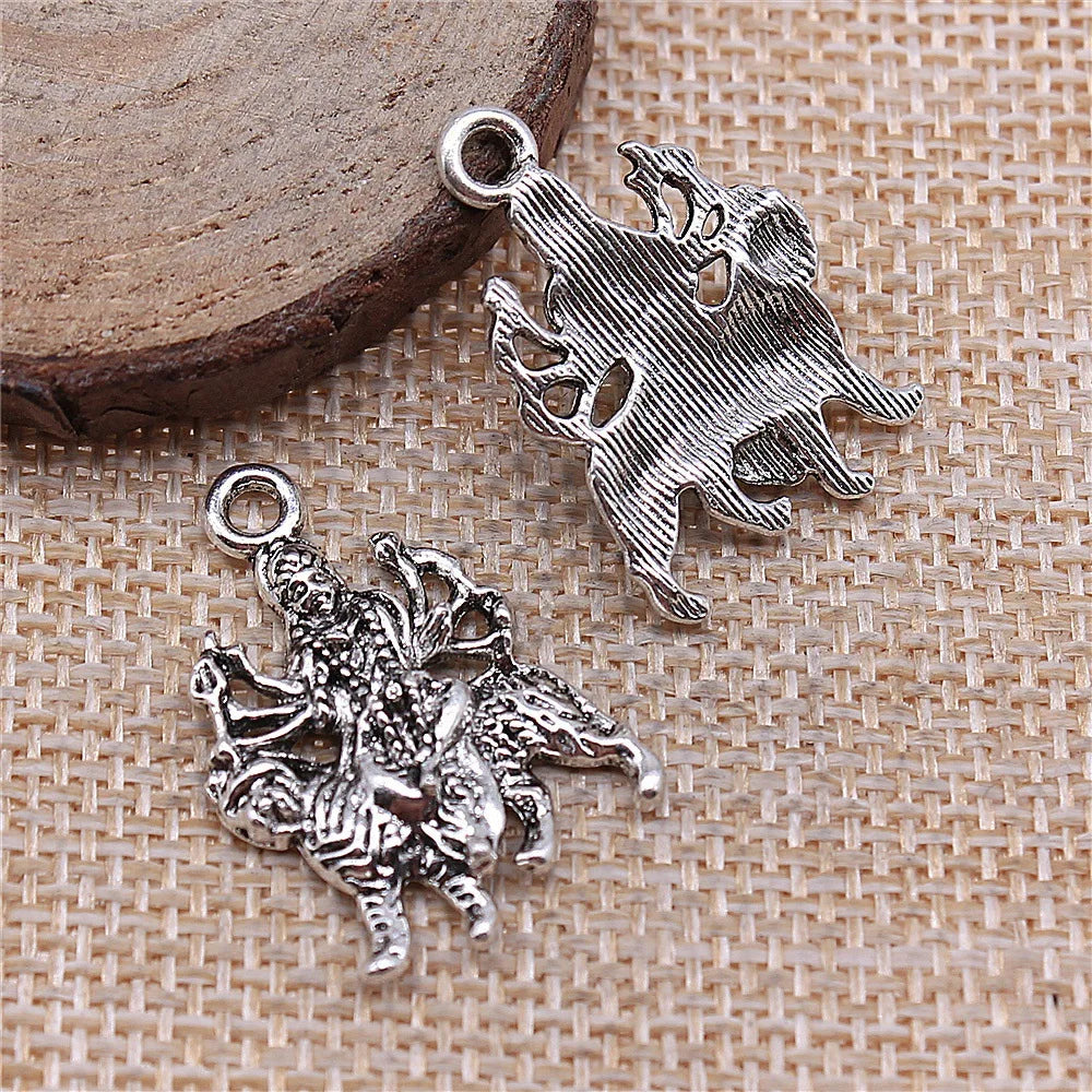 19x28mm 2.5g Antique Silver Zinc Alloy Indian Deity Charm Pendant for DIY Necklace Bracelet Making