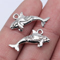 24x12mm 1.2g Multi Color Zinc Alloy Fish Charm Pendant for DIY Ocean Theme Jewelry Making