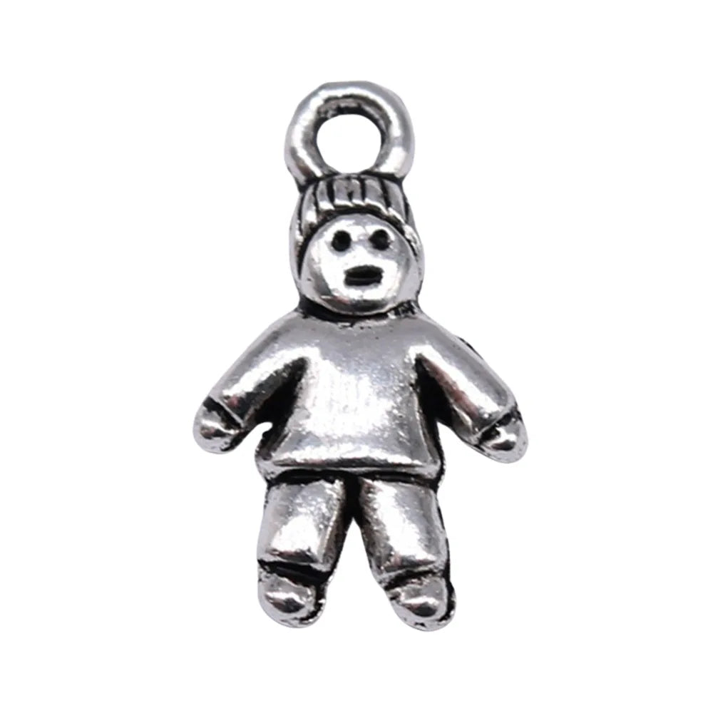 16x9mm 0.4g Antique Silver Zinc Alloy Little Boy Angel Charm Pendant for DIY Jewelry Making