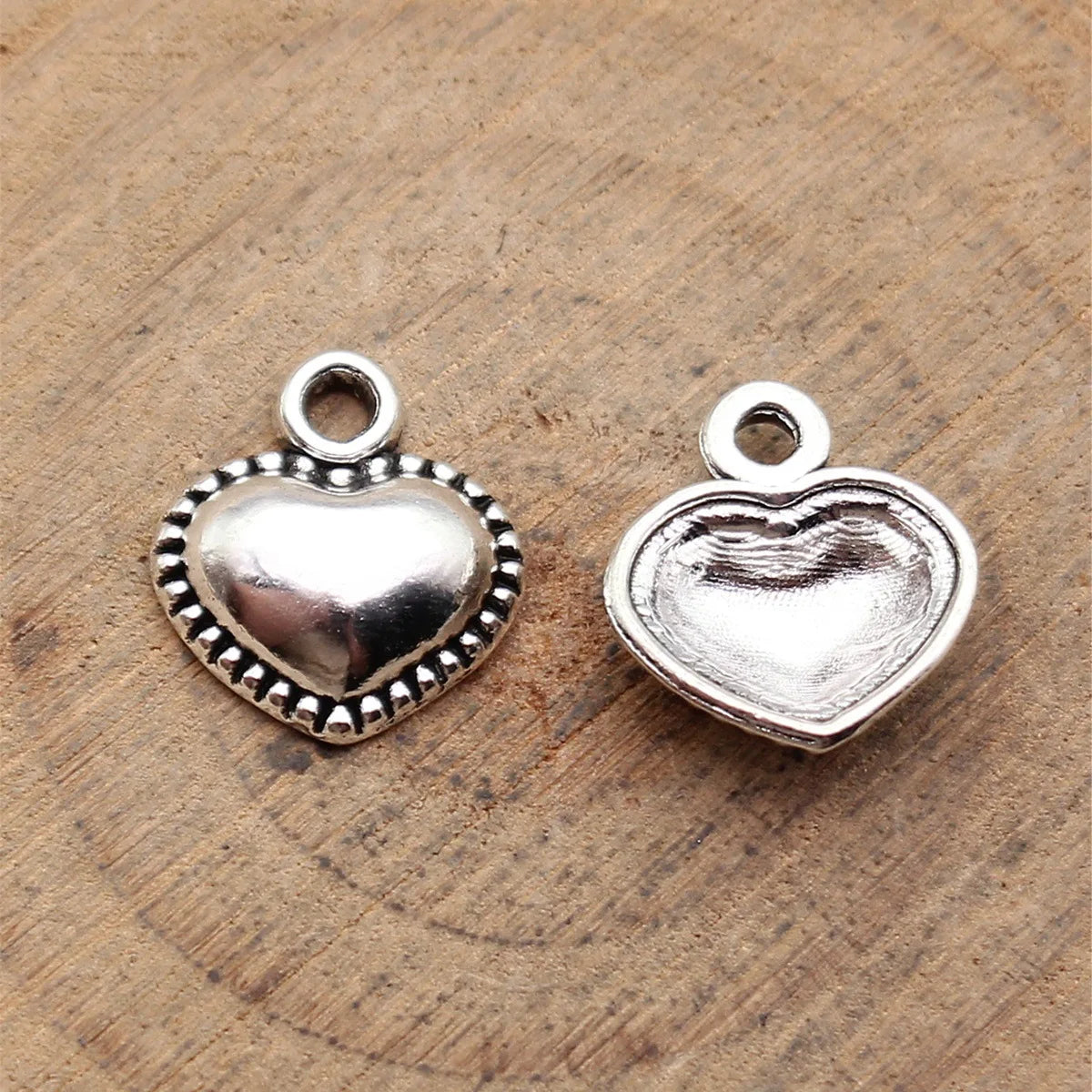 13x11mm 0.59g Antique Silver Zinc Alloy Heart Charm Pendant for DIY Bracelet Necklace Making